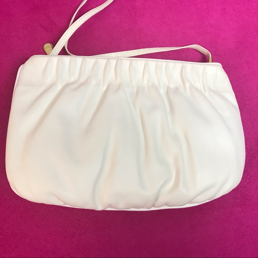 VTG Anne Klein for Calderon White Leather Purse - Picture 10 of 16